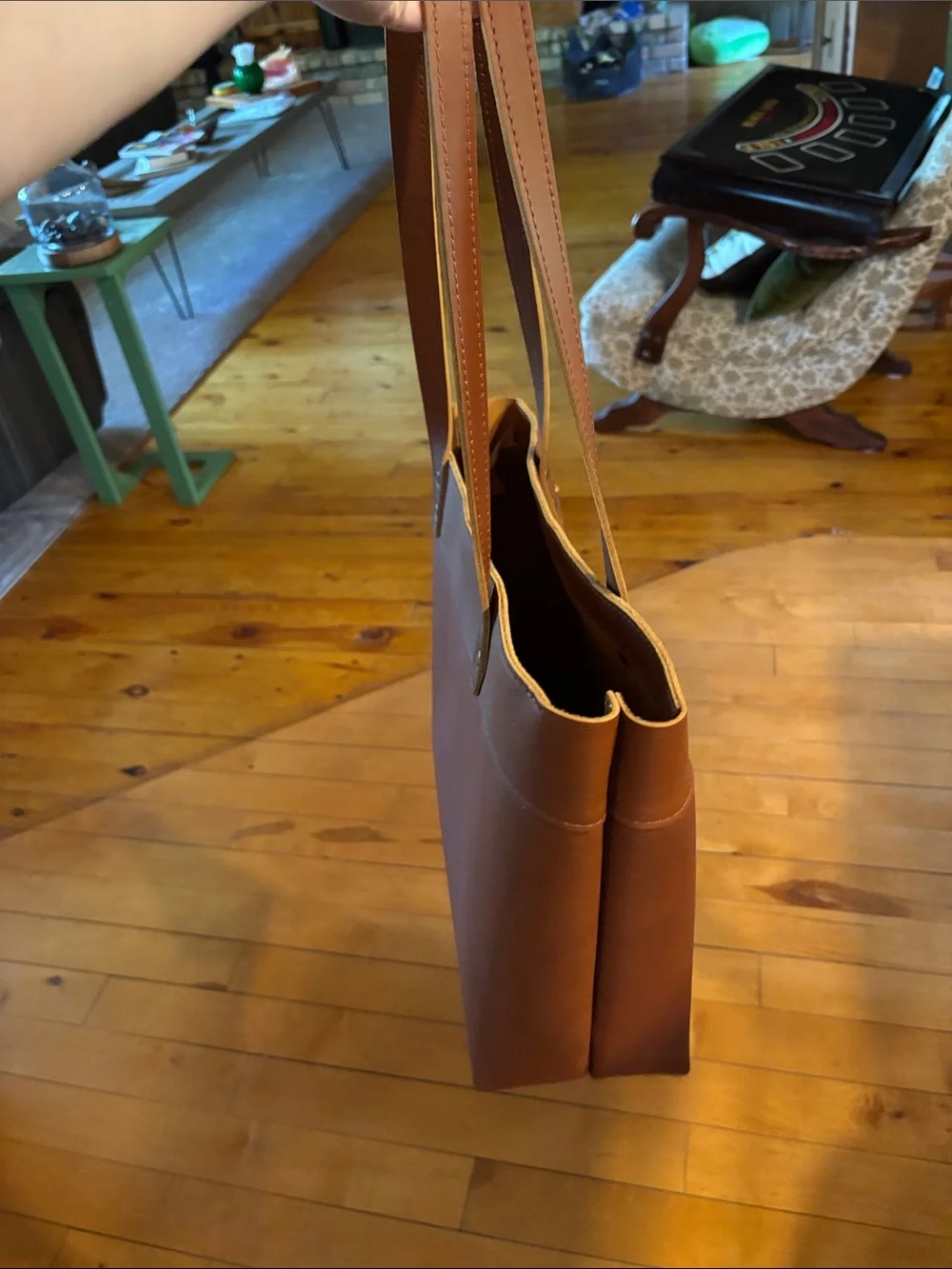 Portland Leather Brown Shoulder Tote - Picture 2 of 7